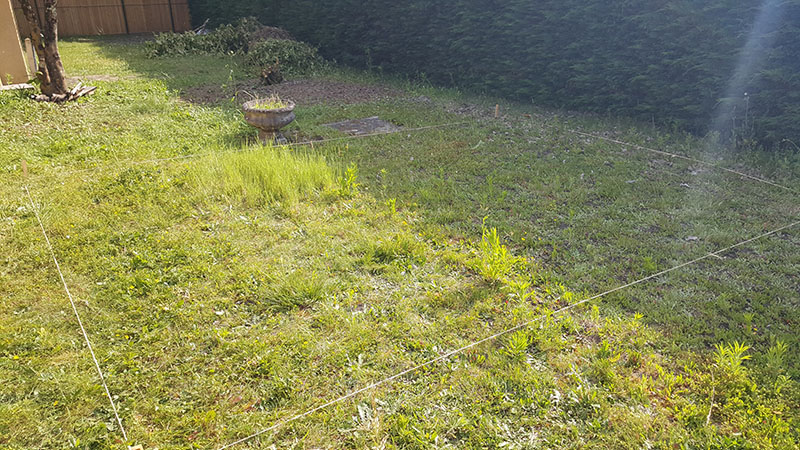 délimiter le futur potager jardin bio